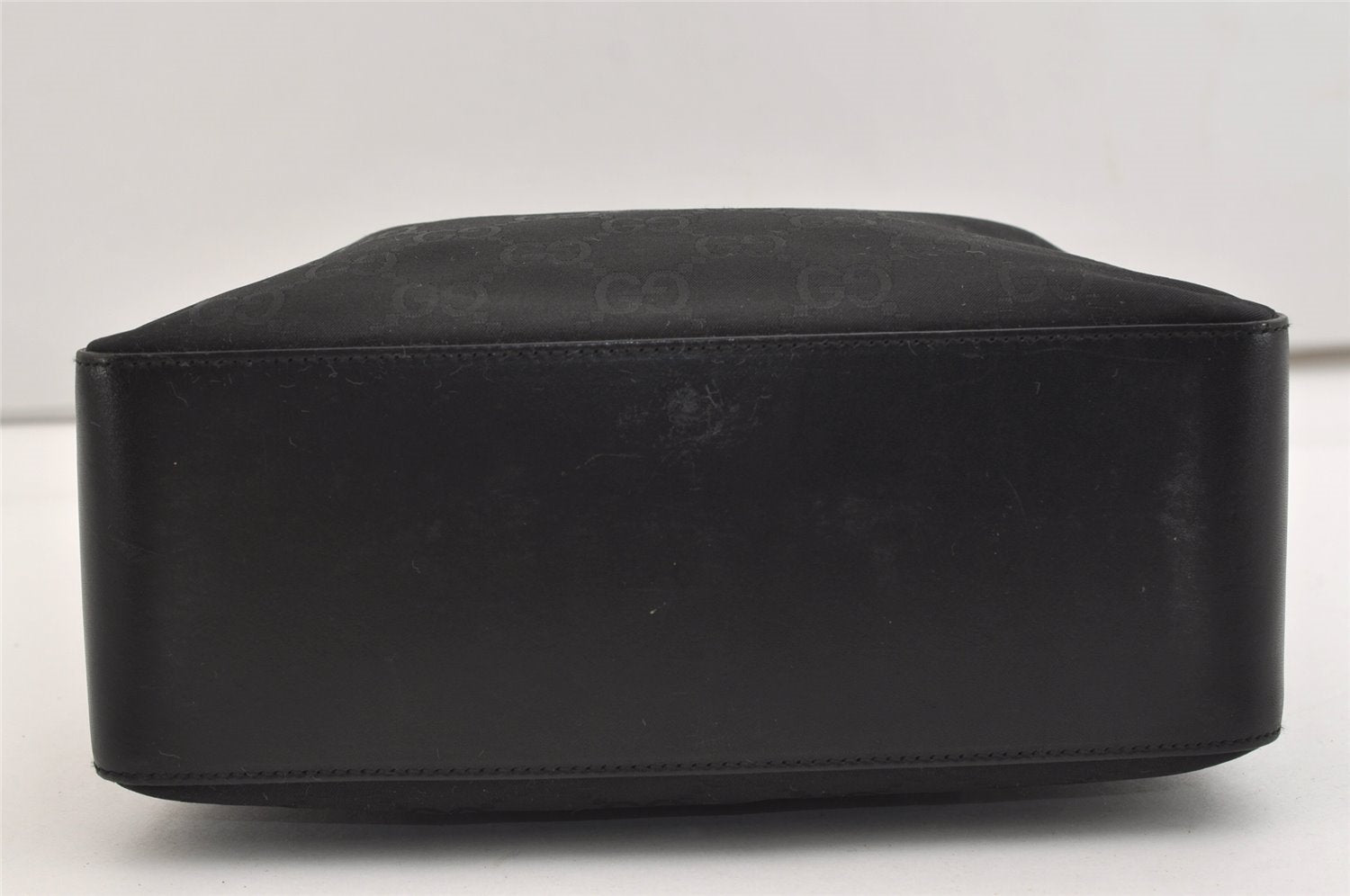 Authentic GUCCI Shoulder Hand Bag Purse GG Nylon Leather 0013766 Black 5327J