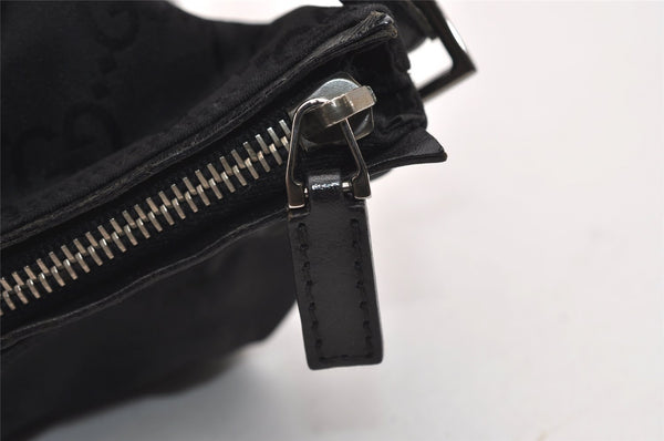 Authentic GUCCI Shoulder Hand Bag Purse GG Nylon Leather 0013766 Black 5327J