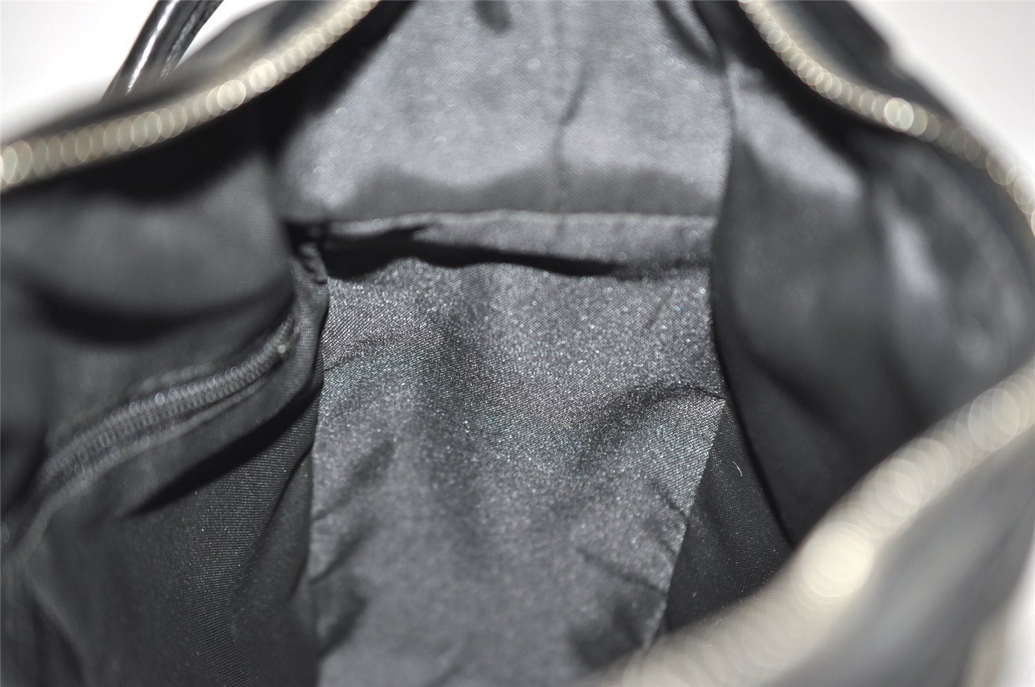 Authentic GUCCI Shoulder Hand Bag Purse GG Nylon Leather 0013766 Black 5327J