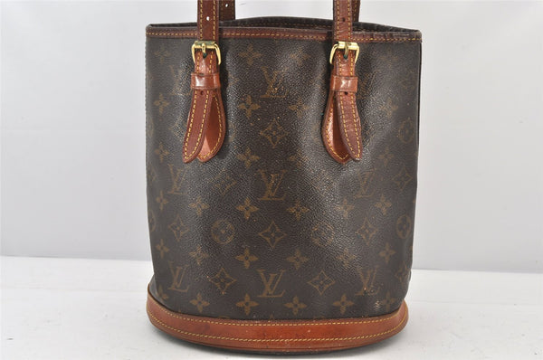 Authentic Louis Vuitton Monogram Bucket PM Shoulder Tote Bag M42238 Junk 5327K
