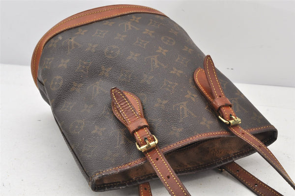 Authentic Louis Vuitton Monogram Bucket PM Shoulder Tote Bag M42238 Junk 5327K