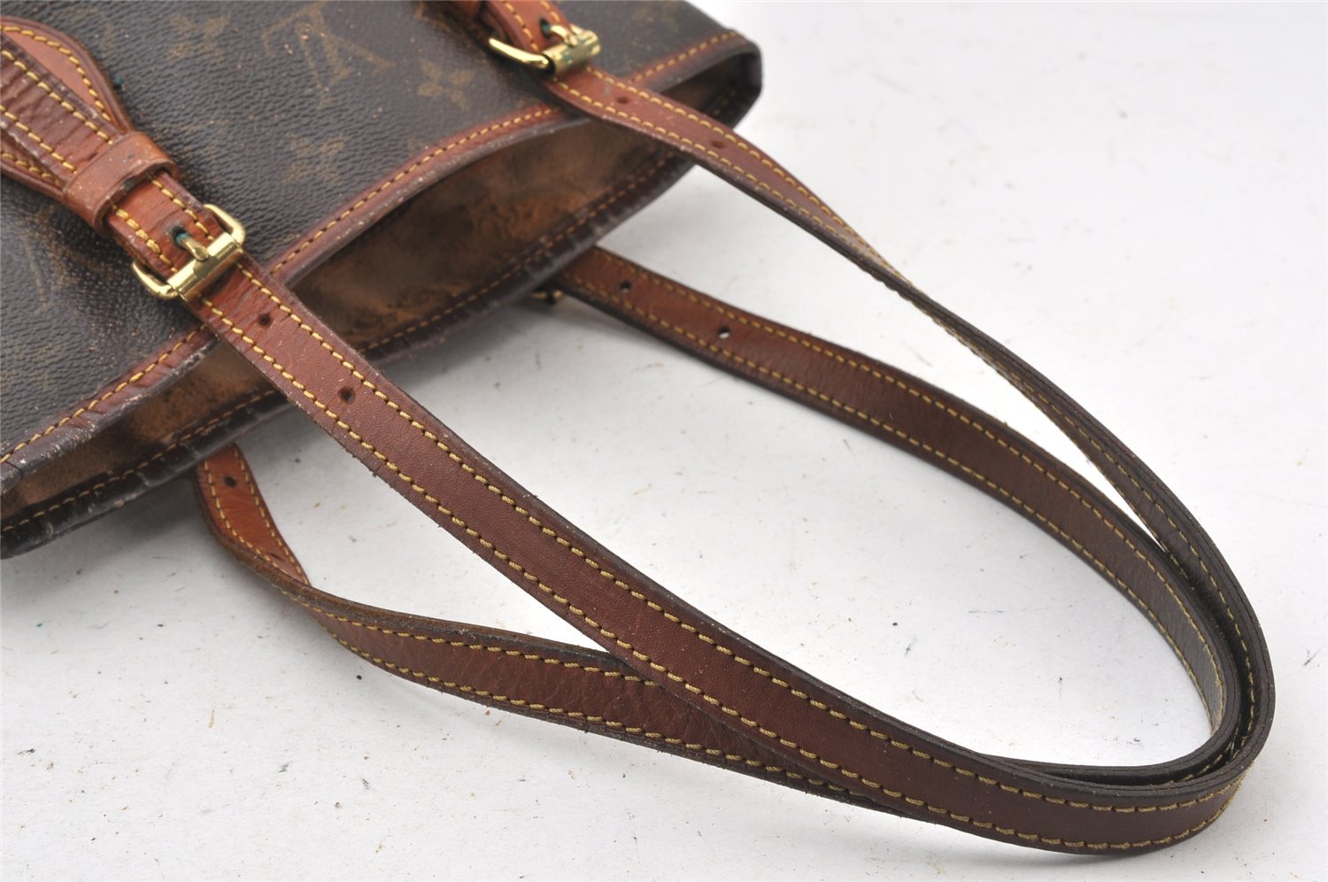 Authentic Louis Vuitton Monogram Bucket PM Shoulder Tote Bag M42238 Junk 5327K