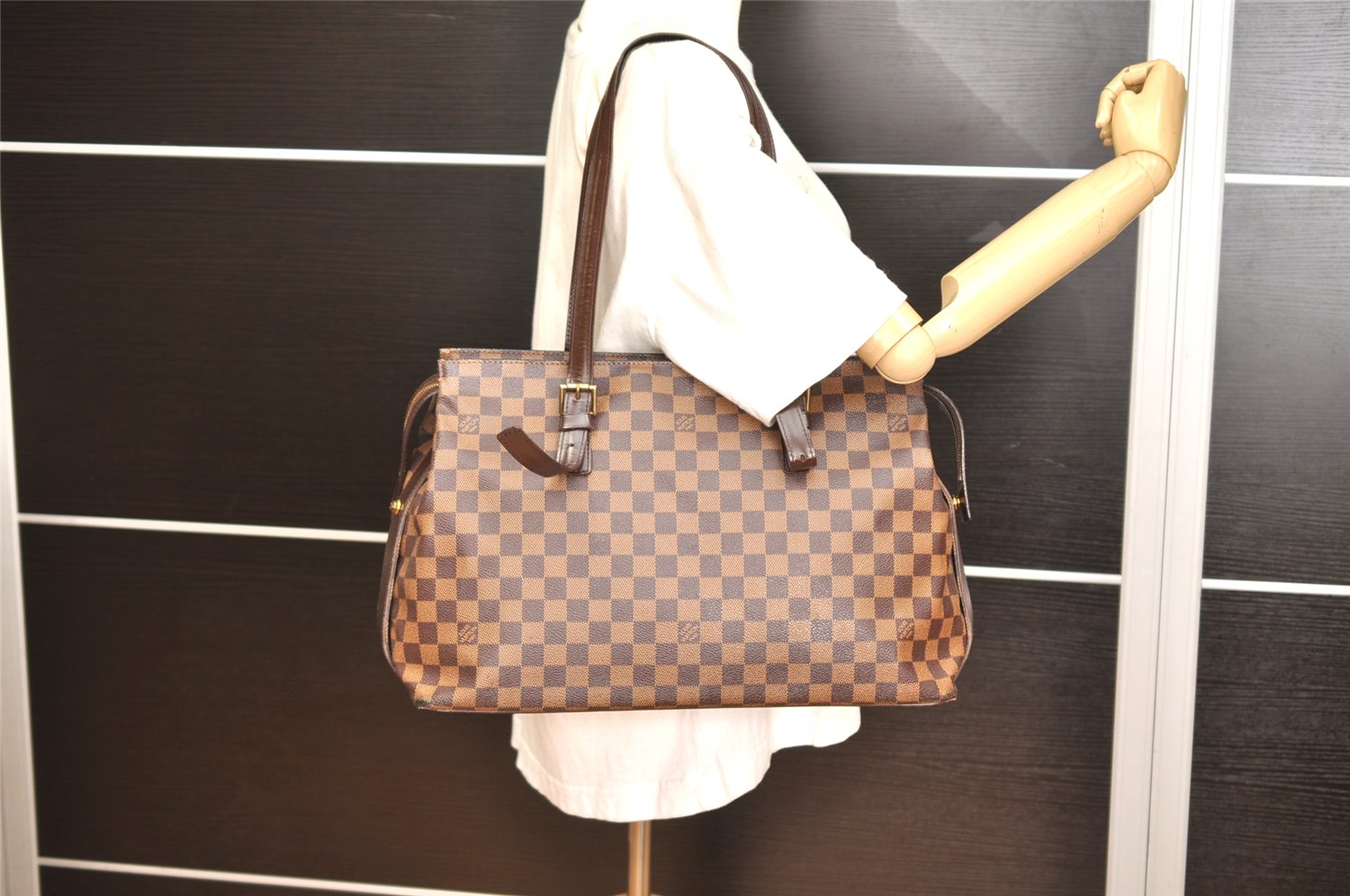 Authentic Louis Vuitton Damier Chelsea Shoulder Tote Bag N51119 LV 5328K