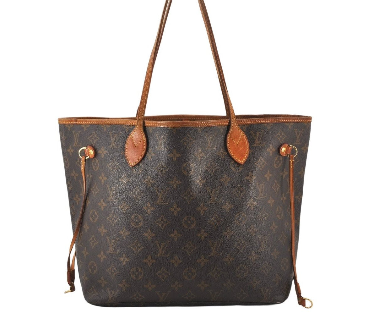 Authentic Louis Vuitton Monogram Neverfull MM Shoulder Tote Bag M40156 LV 5329K