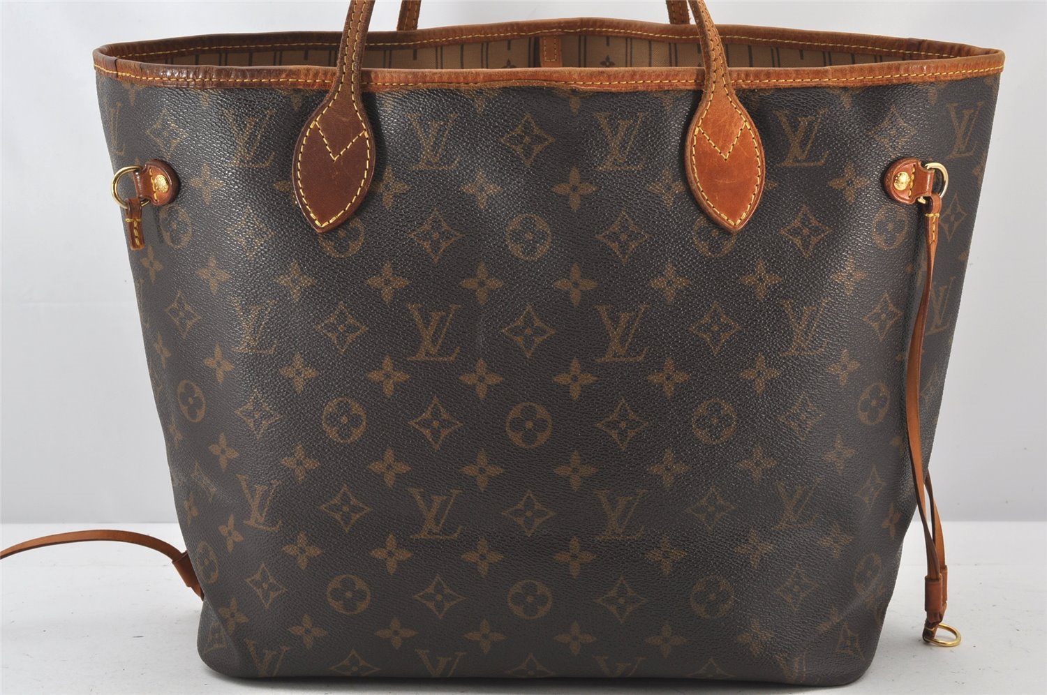 Authentic Louis Vuitton Monogram Neverfull MM Shoulder Tote Bag M40156 LV 5329K