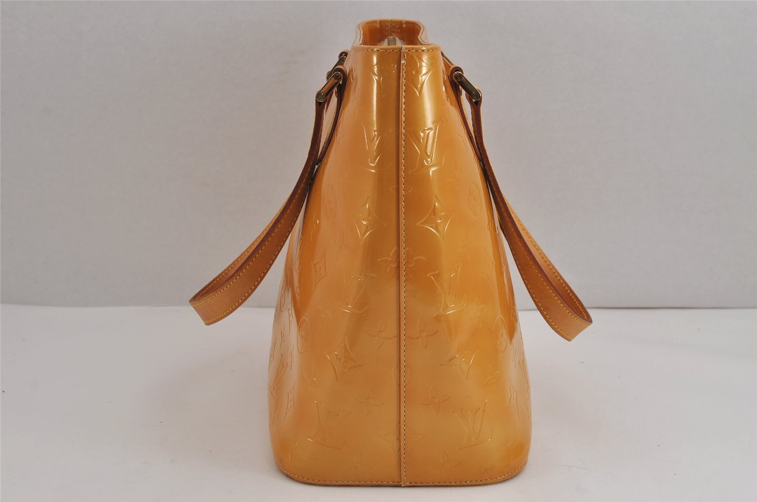 Authentic Louis Vuitton Vernis Houston Shoulder Hand Bag Yellow M91004 LV 5331J