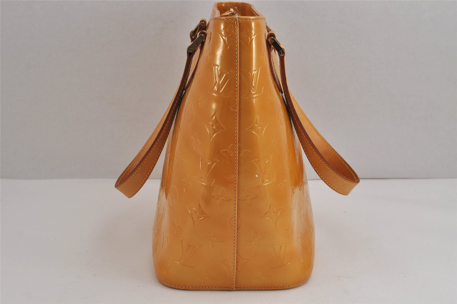 Authentic Louis Vuitton Vernis Houston Shoulder Hand Bag Yellow M91004 LV 5331J