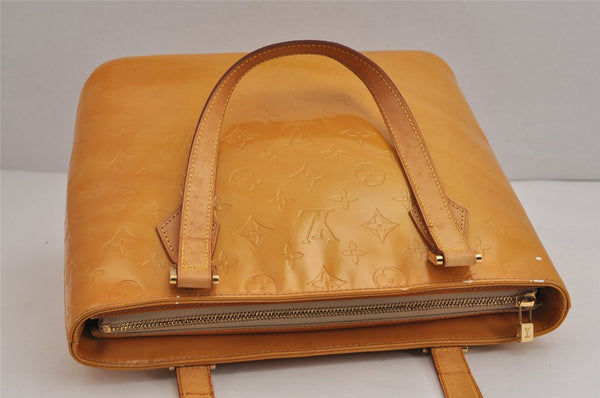 Authentic Louis Vuitton Vernis Houston Shoulder Hand Bag Yellow M91004 LV 5331J