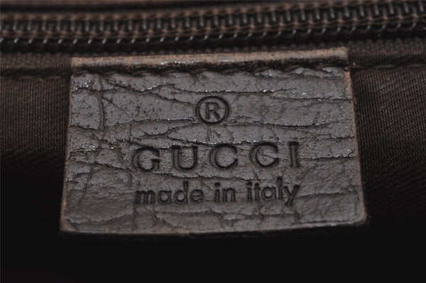 Authentic GUCCI Shoulder Cross Body Bag Purse GG PVC Leather 141626 Brown 5332I