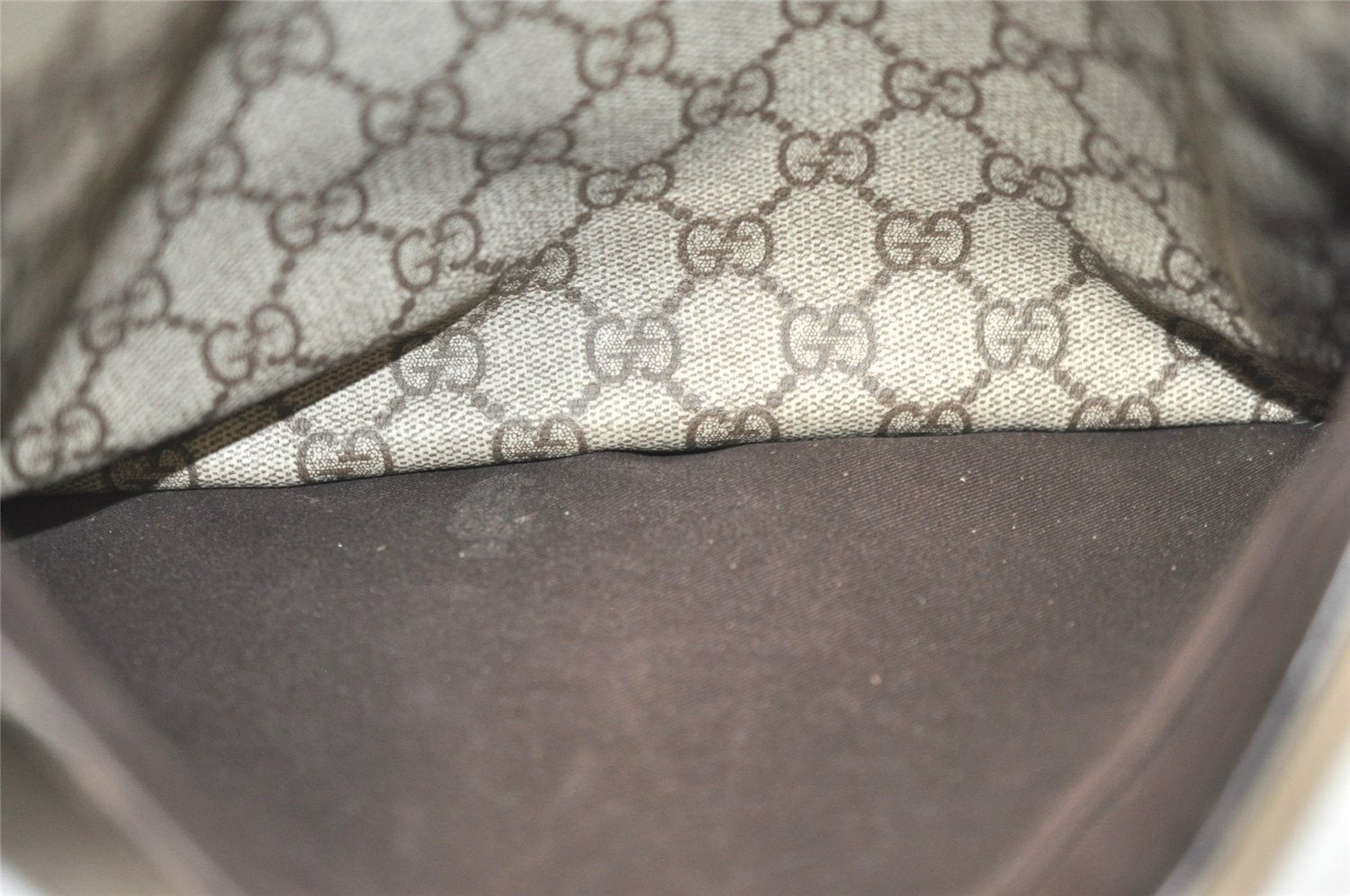 Authentic GUCCI Shoulder Cross Body Bag Purse GG PVC Leather 141626 Brown 5332I