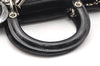 Auth Christian Dior Lady Dior Cannage Nylon Leather Hand Bag Black Junk 5332K