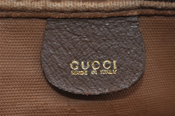 Authentic GUCCI Shoulder Cross Body Bag Purse GG PVC Leather Brown Junk 5333I