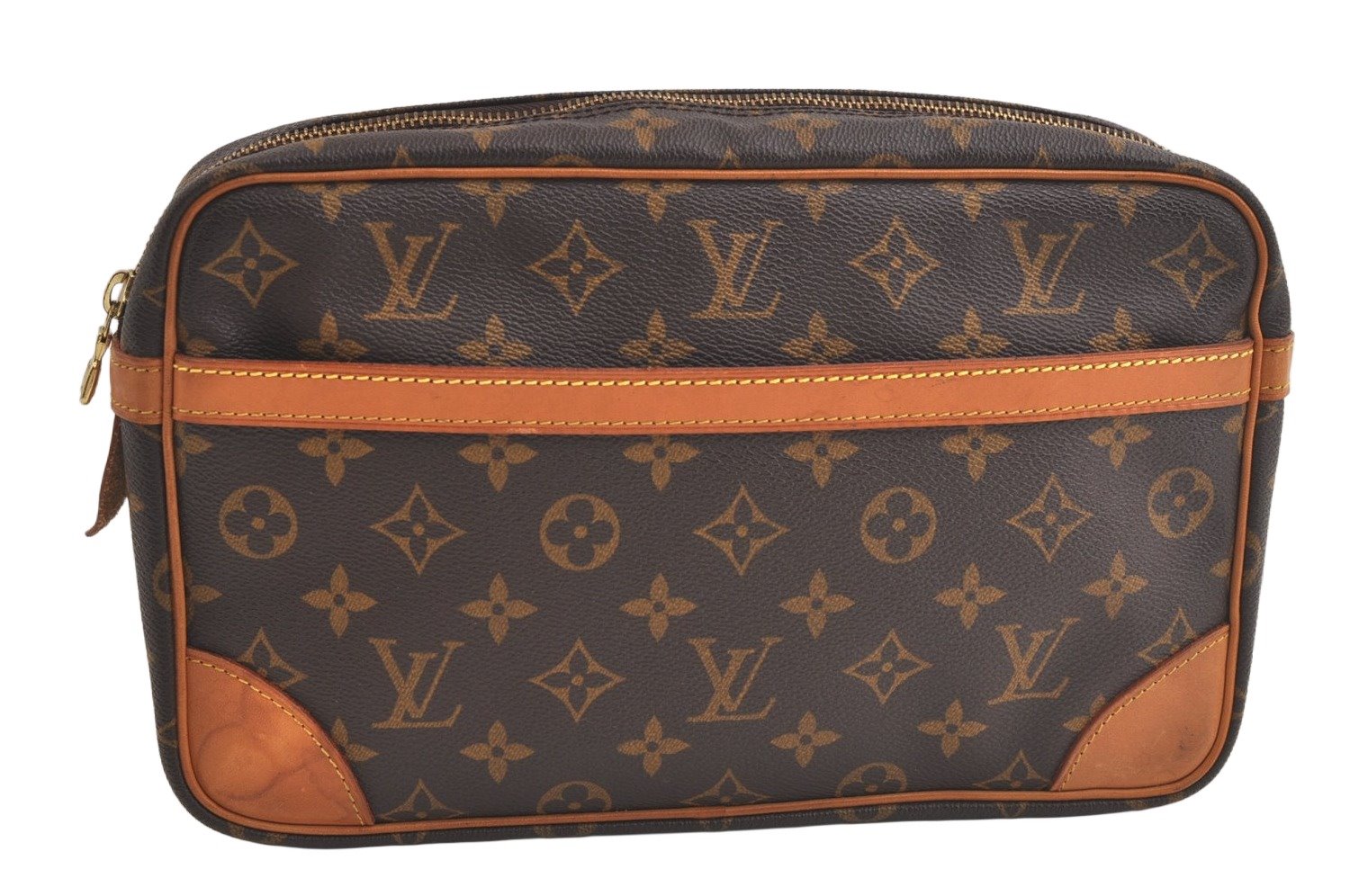 Authentic Louis Vuitton Monogram Compiegne 28 Clutch Hand Bag M51845 LV 5333K