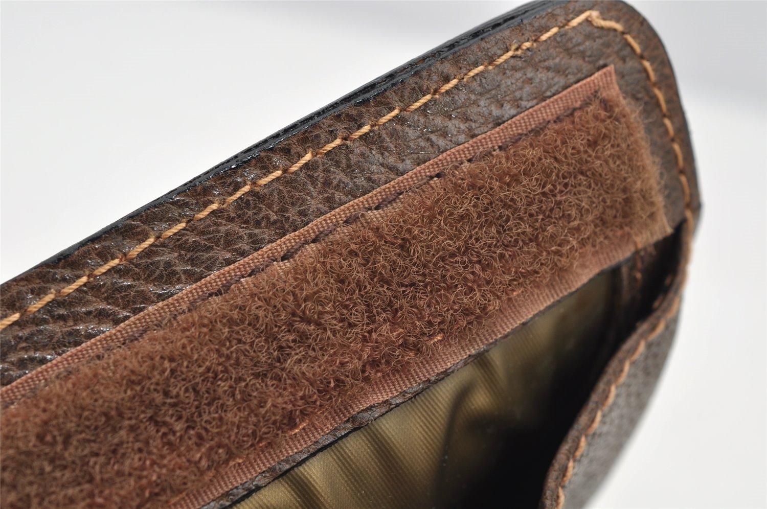 Authentic GUCCI Web Sherry Line Clutch Hand Bag Purse GG PVC Leather Brown 5334I