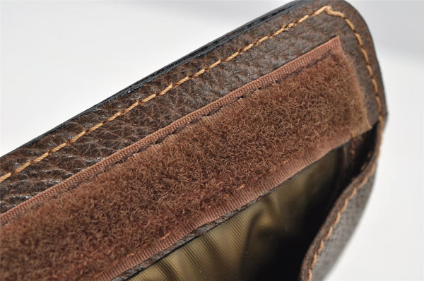 Authentic GUCCI Web Sherry Line Clutch Hand Bag Purse GG PVC Leather Brown 5334I