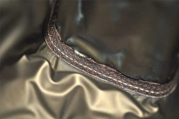 Authentic GUCCI Web Sherry Line Clutch Hand Bag Purse GG PVC Leather Brown 5334I