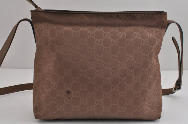 Authentic GUCCI Shoulder Cross Body Bag GG Nylon Leather 314529 Brown  5334J