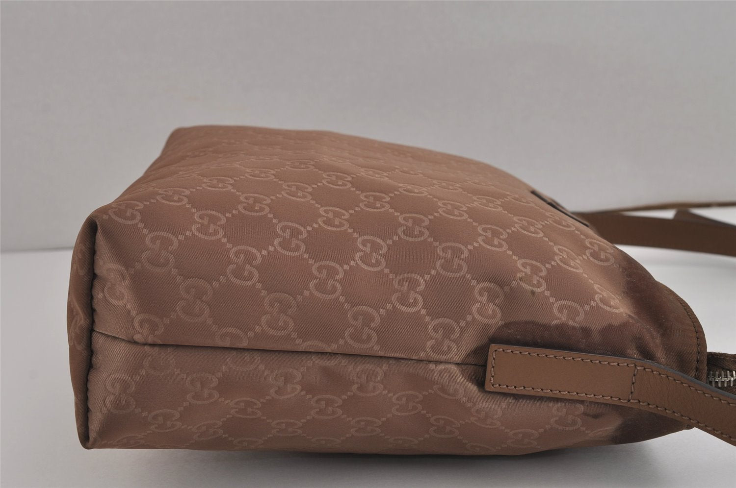 Authentic GUCCI Shoulder Cross Body Bag GG Nylon Leather 314529 Brown  5334J