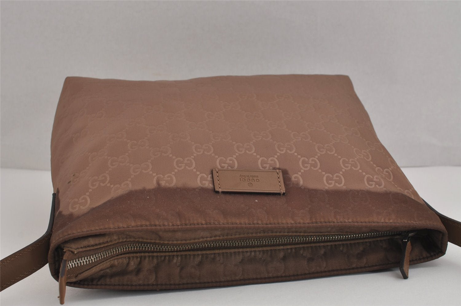 Authentic GUCCI Shoulder Cross Body Bag GG Nylon Leather 314529 Brown  5334J