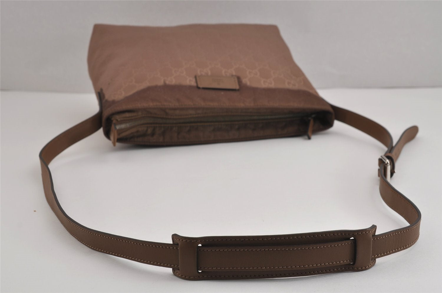 Authentic GUCCI Shoulder Cross Body Bag GG Nylon Leather 314529 Brown  5334J