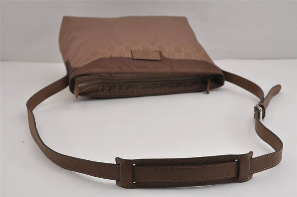 Authentic GUCCI Shoulder Cross Body Bag GG Nylon Leather 314529 Brown  5334J