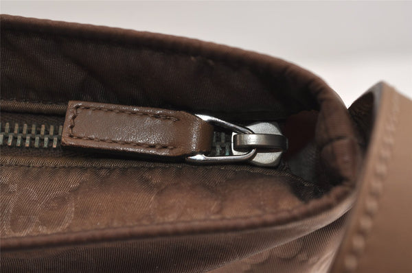 Authentic GUCCI Shoulder Cross Body Bag GG Nylon Leather 314529 Brown  5334J