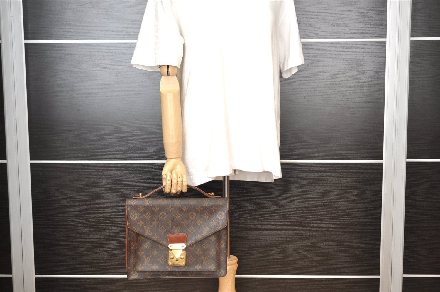 Authentic Louis Vuitton Monogram Monceau 2Way Shoulder Hand Bag M51185 LV 5335I