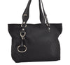Authentic GUCCI Horsebit Shoulder Tote Bag GG Canvas Leather 229852 Black 5335J