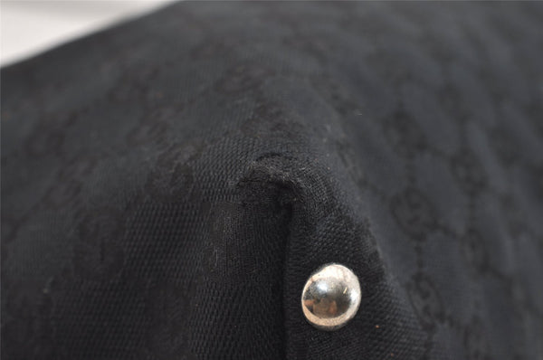 Authentic GUCCI Horsebit Shoulder Tote Bag GG Canvas Leather 229852 Black 5335J