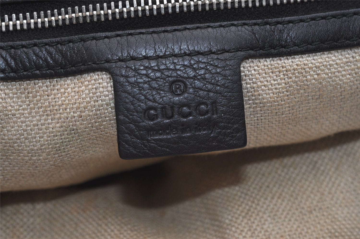 Authentic GUCCI Horsebit Shoulder Tote Bag GG Canvas Leather 229852 Black 5335J