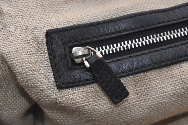 Authentic GUCCI Horsebit Shoulder Tote Bag GG Canvas Leather 229852 Black 5335J