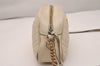 Authentic GUCCI GG Marmont Chain Shoulder Cross Bag Leather 447632 White 5336J