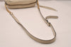 Authentic GUCCI GG Marmont Chain Shoulder Cross Bag Leather 447632 White 5336J