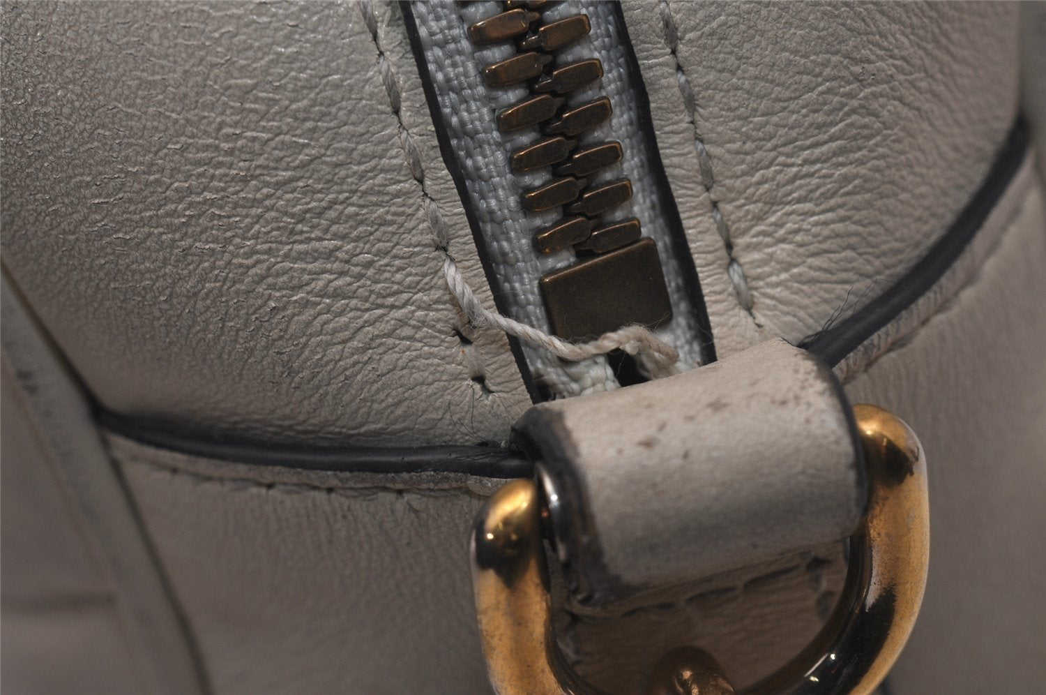 Authentic GUCCI GG Marmont Chain Shoulder Cross Bag Leather 447632 White 5336J