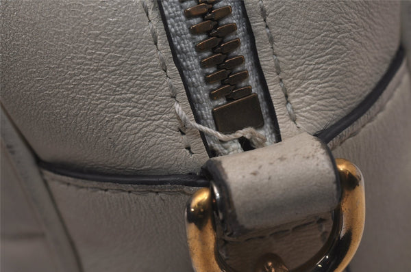 Authentic GUCCI GG Marmont Chain Shoulder Cross Bag Leather 447632 White 5336J