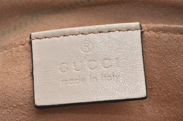 Authentic GUCCI GG Marmont Chain Shoulder Cross Bag Leather 447632 White 5336J