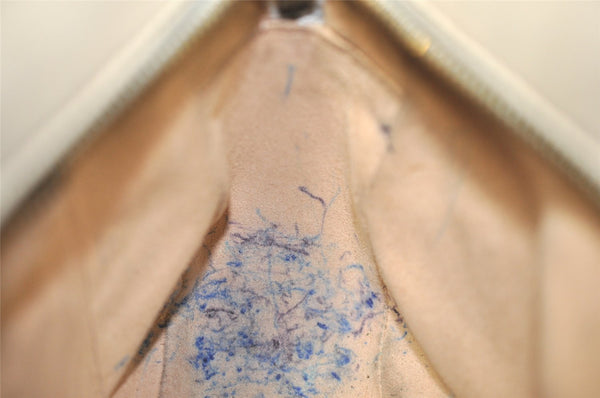 Authentic GUCCI GG Marmont Chain Shoulder Cross Bag Leather 447632 White 5336J