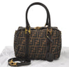 Authentic FENDI Zucca 2Way Shoulder Hand Bag Purse Canvas Leather Brown 5336K