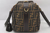 Authentic FENDI Zucca 2Way Shoulder Hand Bag Purse Canvas Leather Brown 5336K