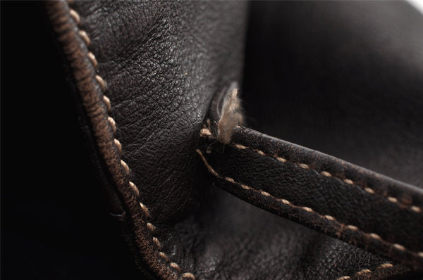 Authentic GUCCI Vintage Abbey Shoulder Tote Bag Leather 189835 Brown 5337I