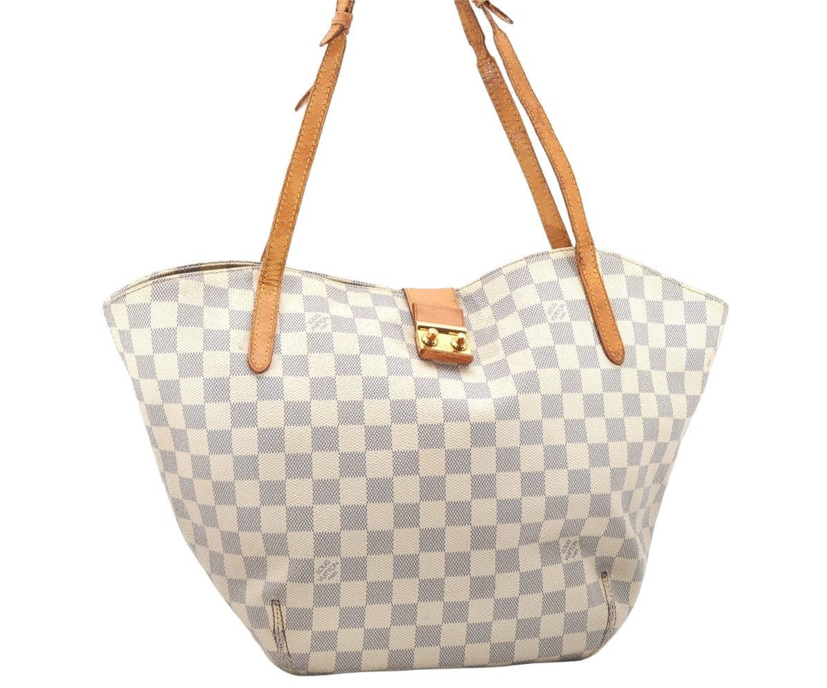 Authentic Louis Vuitton Damier Azur Salina PM Tote Bag N41208 LV Junk 5337K