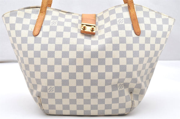 Authentic Louis Vuitton Damier Azur Salina PM Tote Bag N41208 LV Junk 5337K