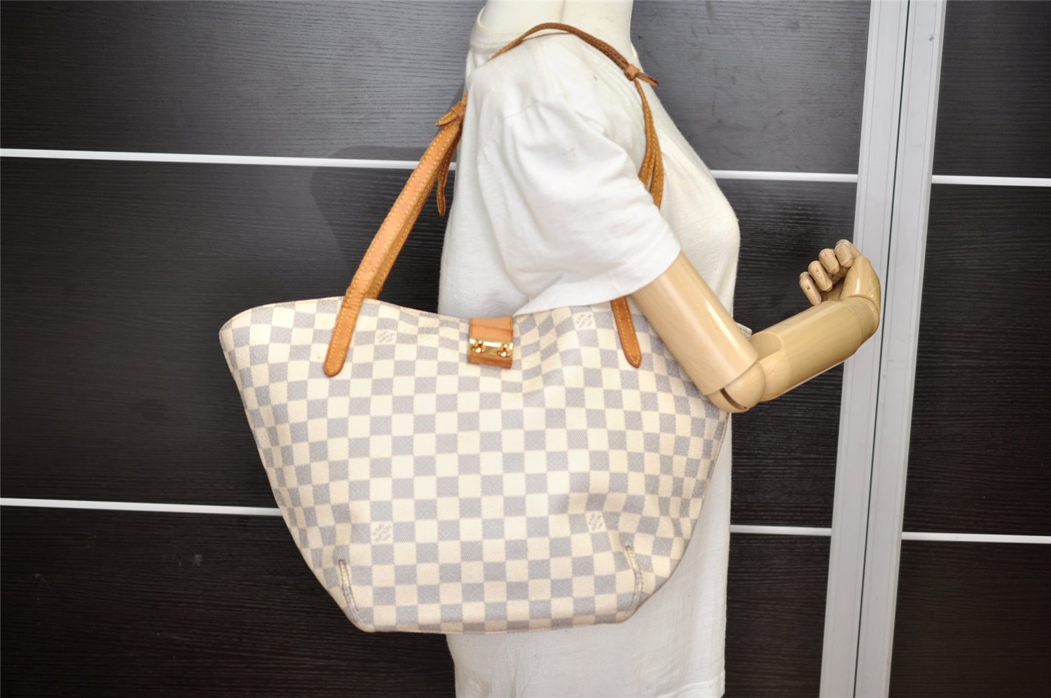 Authentic Louis Vuitton Damier Azur Salina PM Tote Bag N41208 LV Junk 5337K