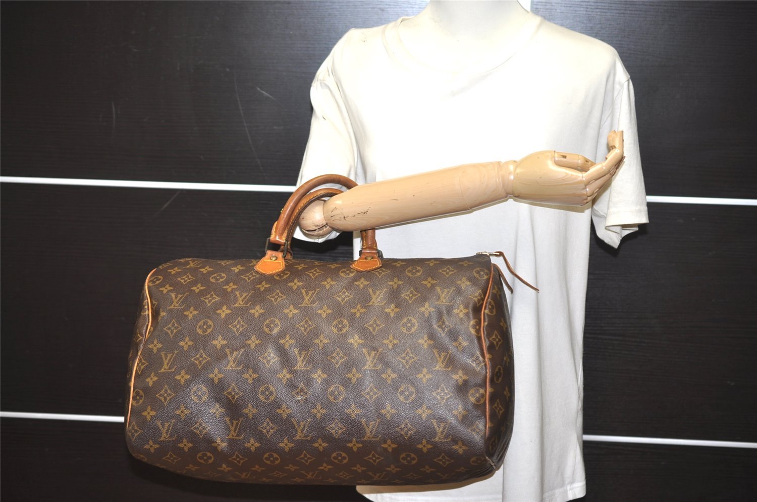 Authentic Louis Vuitton Monogram Speedy 40 Hand Boston Bag M41522 LV 5338I