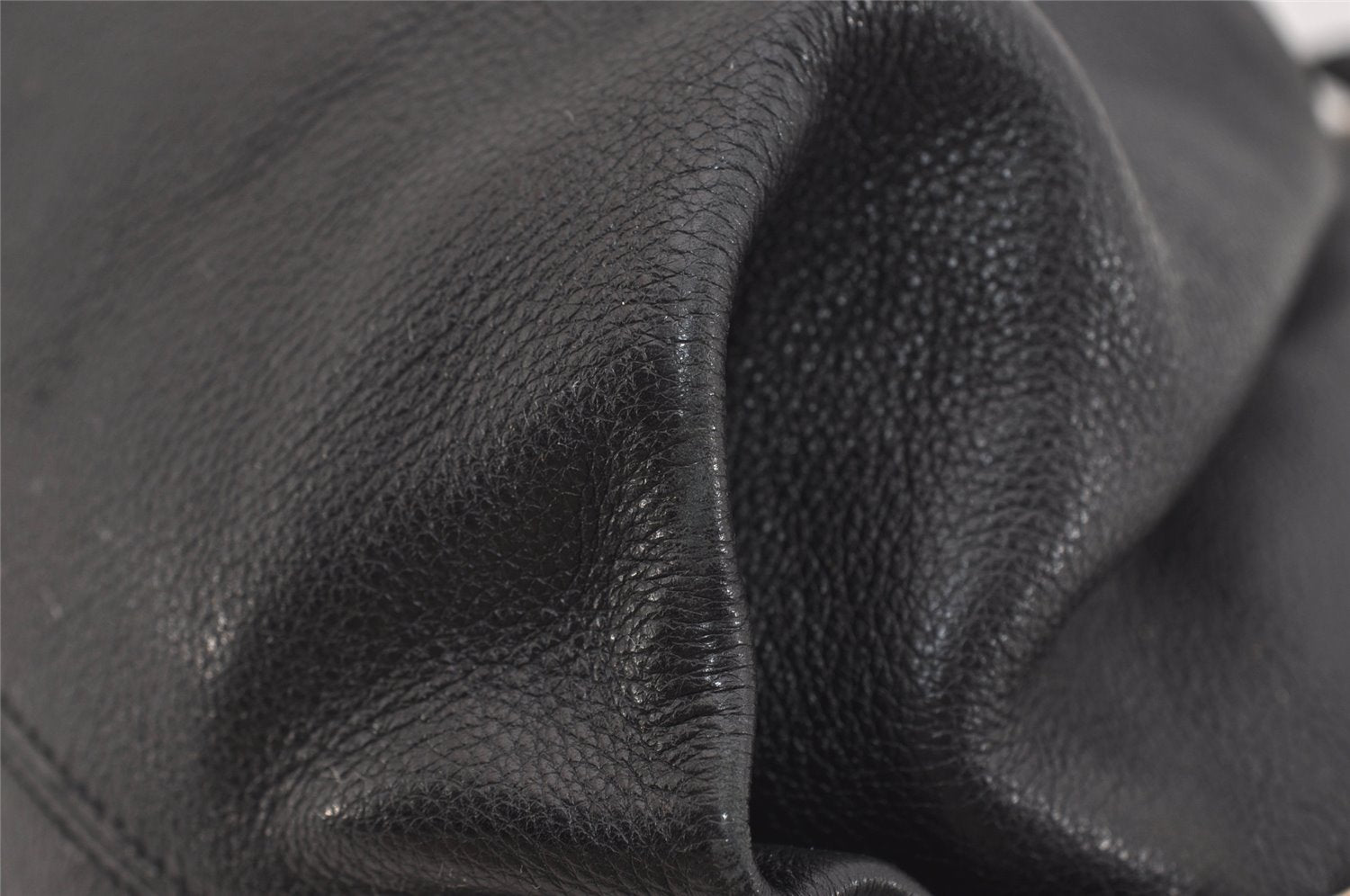 Authentic FENDI Vintage Leather Shoulder Tote Bag Black 5338J