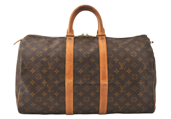 Authentic Louis Vuitton Monogram Keepall 45 Travel Boston Bag Old Model LV 5338K