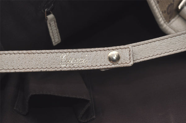 Authentic GUCCI Abbey Shoulder Tote Bag GG Canvas Leather 130736 Brown 5339I