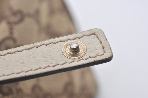 Authentic GUCCI Abbey Shoulder Tote Bag GG Canvas Leather 130736 Brown 5339I