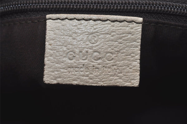 Authentic GUCCI Abbey Shoulder Tote Bag GG Canvas Leather 130736 Brown 5339I