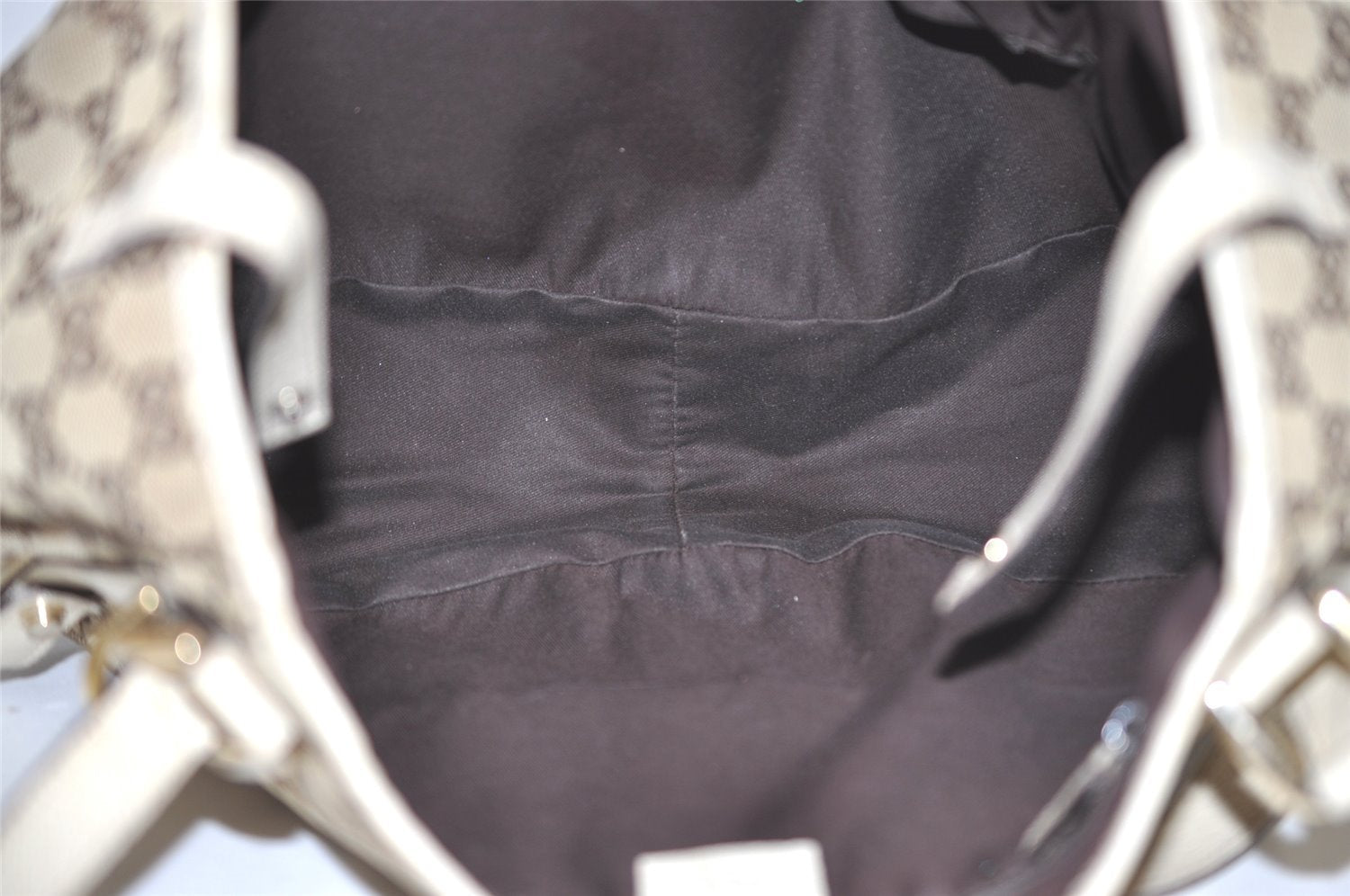 Authentic GUCCI Abbey Shoulder Tote Bag GG Canvas Leather 130736 Brown 5339I